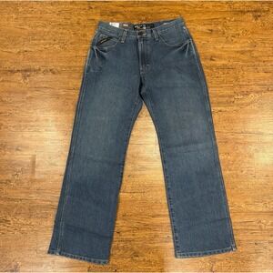 Ariat Rebar M4 Relaxed Boot Blue Western Cowboy Work  Denim Jeans Men's 30x32